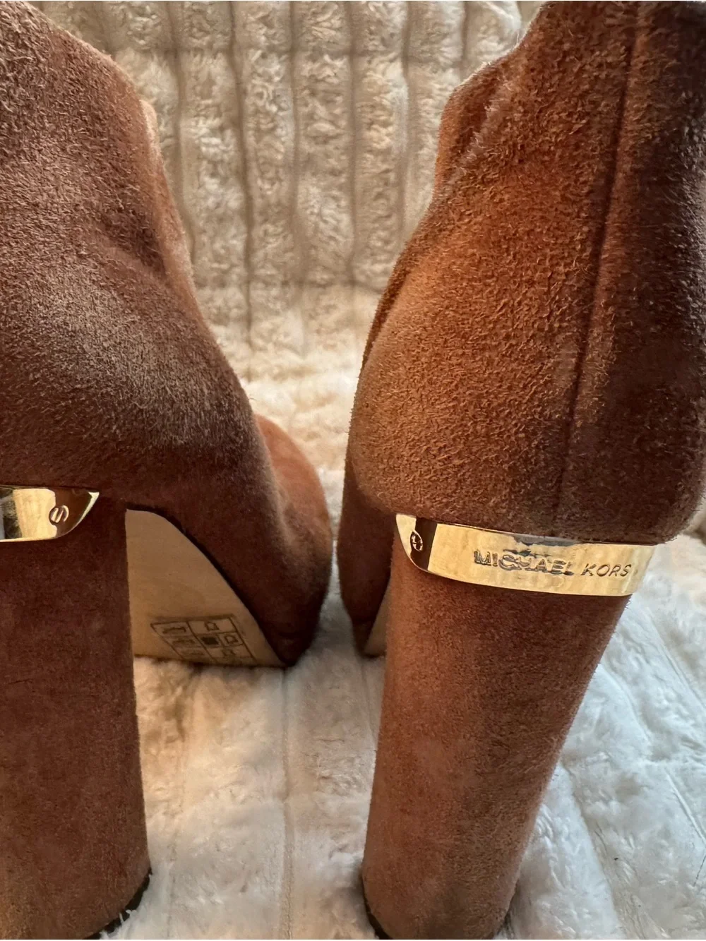 Michael Kors Brown Suede Zip Ankle Booties